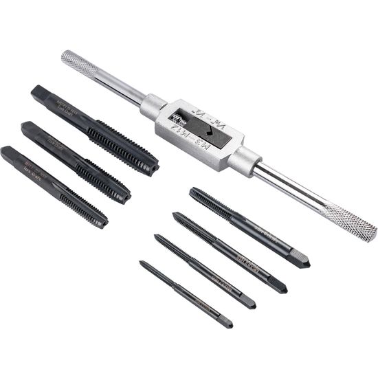 Hss Taps M3 - M12 & Tap Wrench 8pc Carded Set Mm